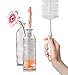 Bottle Brush Cleaner Set by Atmiko – Kitchen Cleaning Supplies with Good Grip Soft Handle to Clean any Long Narrow Neck Beer Wine Kombucha Bottles Decanters Jugs + Small Straw Washing Brush
