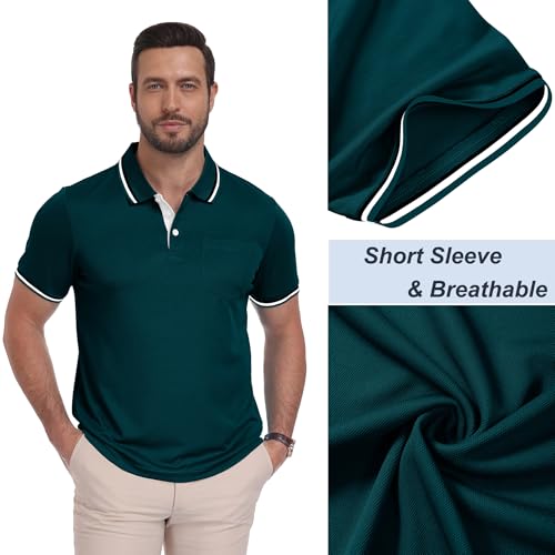 ZITY Polo Shirt for Men 3 Pack Short Sleeve Polo Shirt Golf Work Breathable Casual T-Shirt with Pocket Summer Three Pieces T Shirt for Vacation