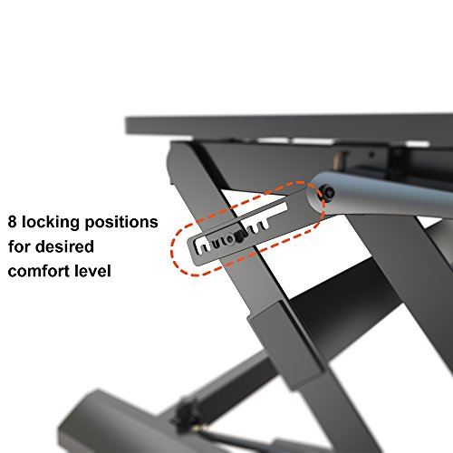 Sit Stand Desk, Adjustable Standing Desk Height Adjust 6.5"-16.5", Fit 2 Monitors, Help Reduce Neck & Back Pain, Increase Productivity & Improve Posture, Premium Desk Stand by HUANUO - Thumbnail 5