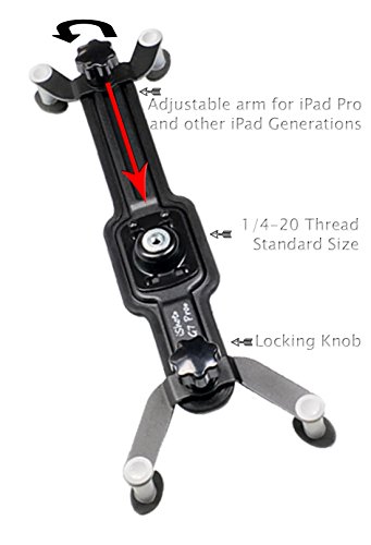 iShot G7 Pro iPad Pro 9.7 / iPad 5th Gen. / iPad 6th Gen. Universal Tablet All Metal Tripod Mount Adapter Holder - Works with Cases - Adjustable Metal Frame - Compatible with iPad and 7-11" Tablets