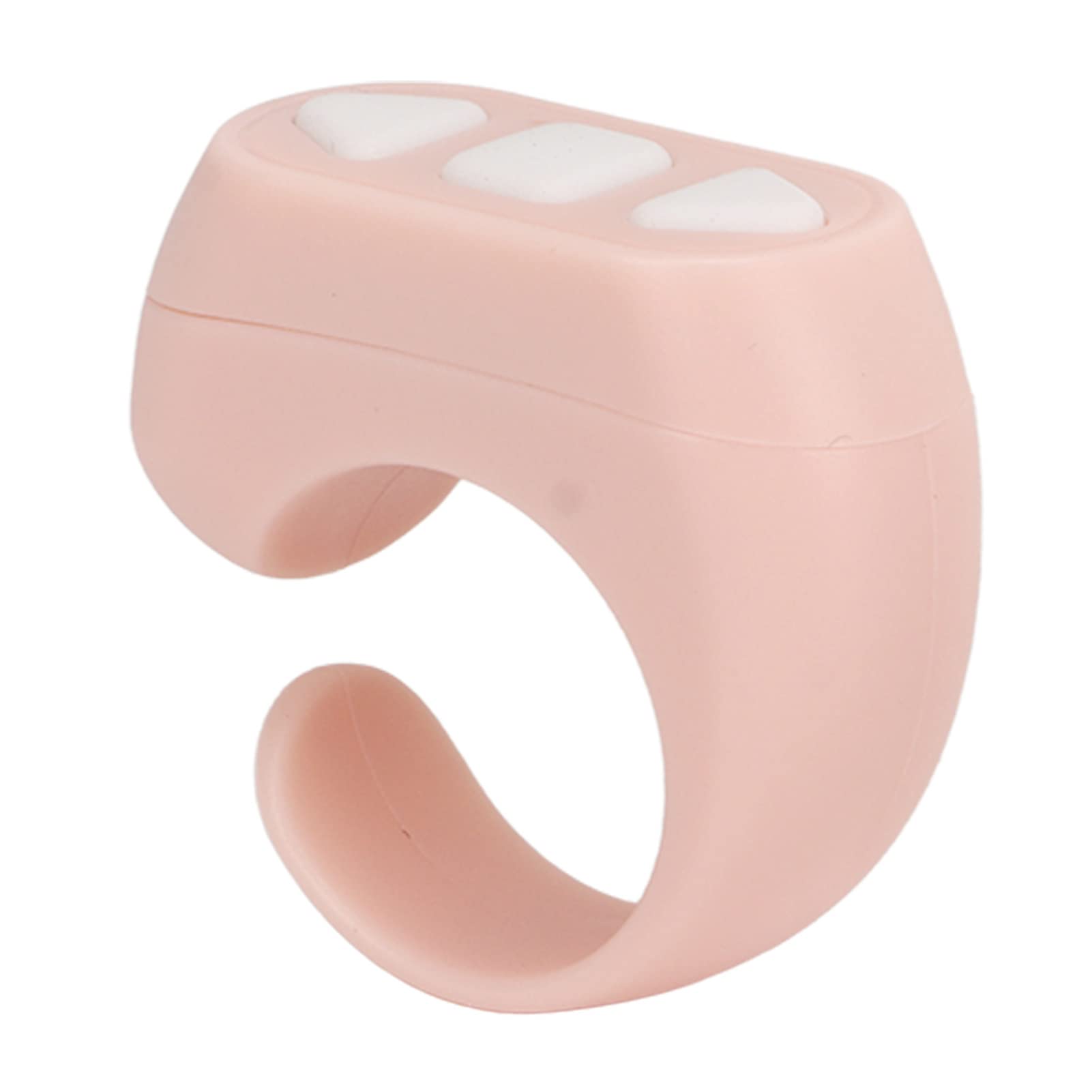 Bluetooth Page Turner Remote, Wireless Camera Shutter Control for Smartphone and Tablet, Fashion Scroll Ring for Selfies and Presentations (Pink)