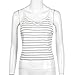 MALLOOM Women Striped Sleeveless Crop Tops Vest Halter Tank Blouse T-Shirt (White, M)