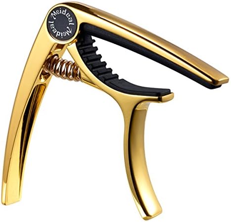 Meeland Meideal Metal Guitar Capo (Gold/Black/Bronze) Trigger Style for Electric and Acoustic Guitar, Gold