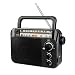 Retekess TR604 AM FM Radio Portable Transistor Analog Radio with 3.5mm Earphone Jack Battery Operated by 3 D Cell Batteries or AC Power(Black) primary