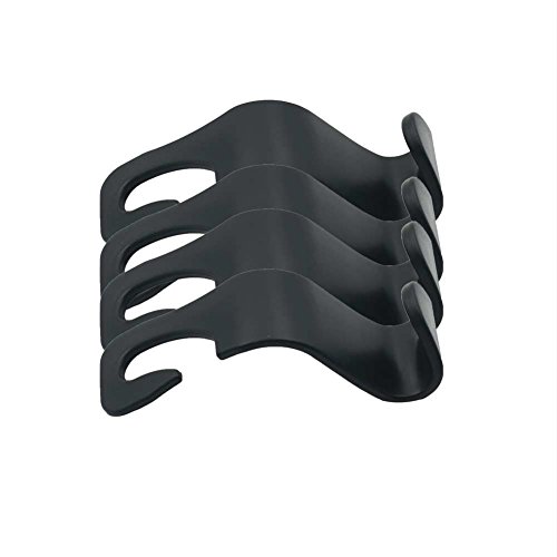 IPELY Car Seat Back Hook Auto Seat Headrest Portable Organizer Holder Hooks(Black -Set of 4) - Thumbnail 3