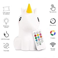 Unicorn Gifts Toys, Rechargeable Color Changing Bright Silicone Night Light for Toys for 3 to 24 Month Old Girls Boys Baby Toddlers Infant Kids Christmas Toy Gifts for 2-4 Year Old Boys Girls
