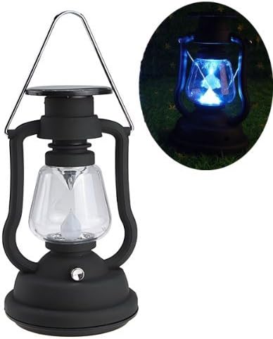 Cworlds Solar Power Lantern lanterns garden lantern Antique Light Lamp 7 LED Garden Light Lamp Black