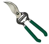 SHVIRO Garden Pruner Shears - Bypass Pruner Design - Curved Blades and Efficient Pruning of Shrubs, Branches, etc. - Sharp Stainless Steel Blades - Sturdy and Durable Design