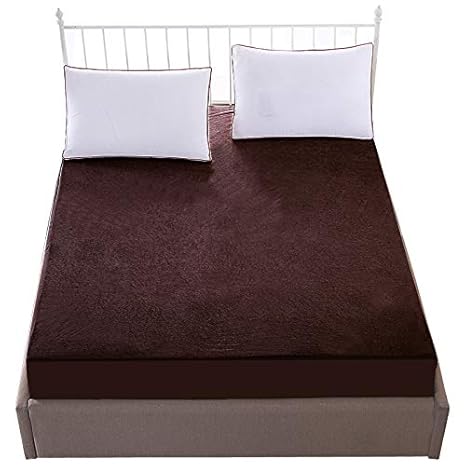 Glassiano Waterproof Terry Cotton Mattress Protector for King Size Bed, 78x72, Coffee