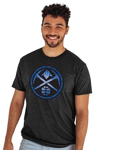 Denver Nuggets NBA Officially Licensed Life is Good T-Shirt Circle Heather Blac…