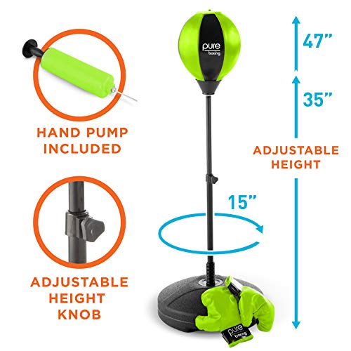 Pure Boxing Punch and Play Punching Bag for Kids - Green