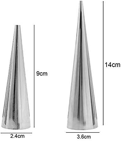 Zamishen Baking Mold Set Baking Cones Stainless Steel DIY Spiral Baked Croissants Tube Horn Pastry Roll Cake Mold Cream Horns Chocolate Cone (5Pcs/set, 5.5in)