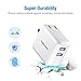 POWERADD USB Wall Charger,24W Dual Port 5V/2.4A Charger Slim Adapter with Foldable Plug and SmartID Technology, invisible Light for iPhone XR/XS/X/XS Max/Plus,iPad Pro Air/Mini, Samsung S4/S5 and More
