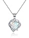 Heart Pendant Necklace Love Necklace Created October Birthstone Necklace Sterling Silver Valentine's Day Gifts For Her Anniversary Gifts for Her Gifts for Women Wife Girlfriend Girls Romantic Gifts