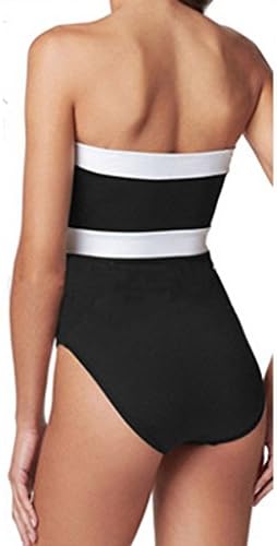CIDEARY Womens One Piece Swimsuits Retro Vintage Black Full Piece Monokini for Women Tummy Control