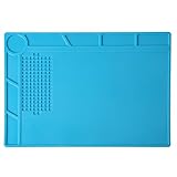 Zoostliss 13.7 x 9.8 inch Screw Repair Mat Heat Insulation Silicone Repair Tools Pad Desk Mat Maintenance Platform BGA Soldering Repair Station with Screw Keeper