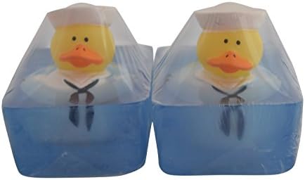 2 Pack Handmade Glycerin Rubber Military Duck Toy Soap Bar (5 Oz) with a Gift Bag (Navy)