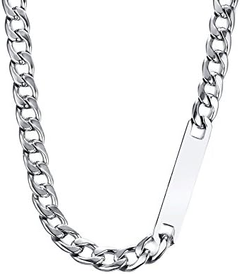 XUANPAI Free Engraving 12mm Men's Stainless Steel Heavy Chunky Cuban Curb Chain Link Necklace,30 Inches