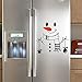 Christmas Snowman Wall Refrigerator Stickers, Cute Sticker Fridge Happy Snowman Kitchen Fridge Wall Refrigerator Vinyl Stickers Art DIY Wall Decal Home Decor (C)