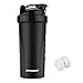 JOYSHAKER BPA Free water bottle 17oz/24oz/85oz shaker bottles,Gallon Water Bottle With time Marker,Kis Big Bottle Jug (Black, 24oz) (Black, 24oz)