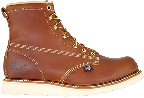 Thorogood 814-4355 Men's American Heritage 6" Round Toe, MAXWear Wedge Non-Safety Toe Boot, Tobacco Oil-Tanned - 10 D(M) US