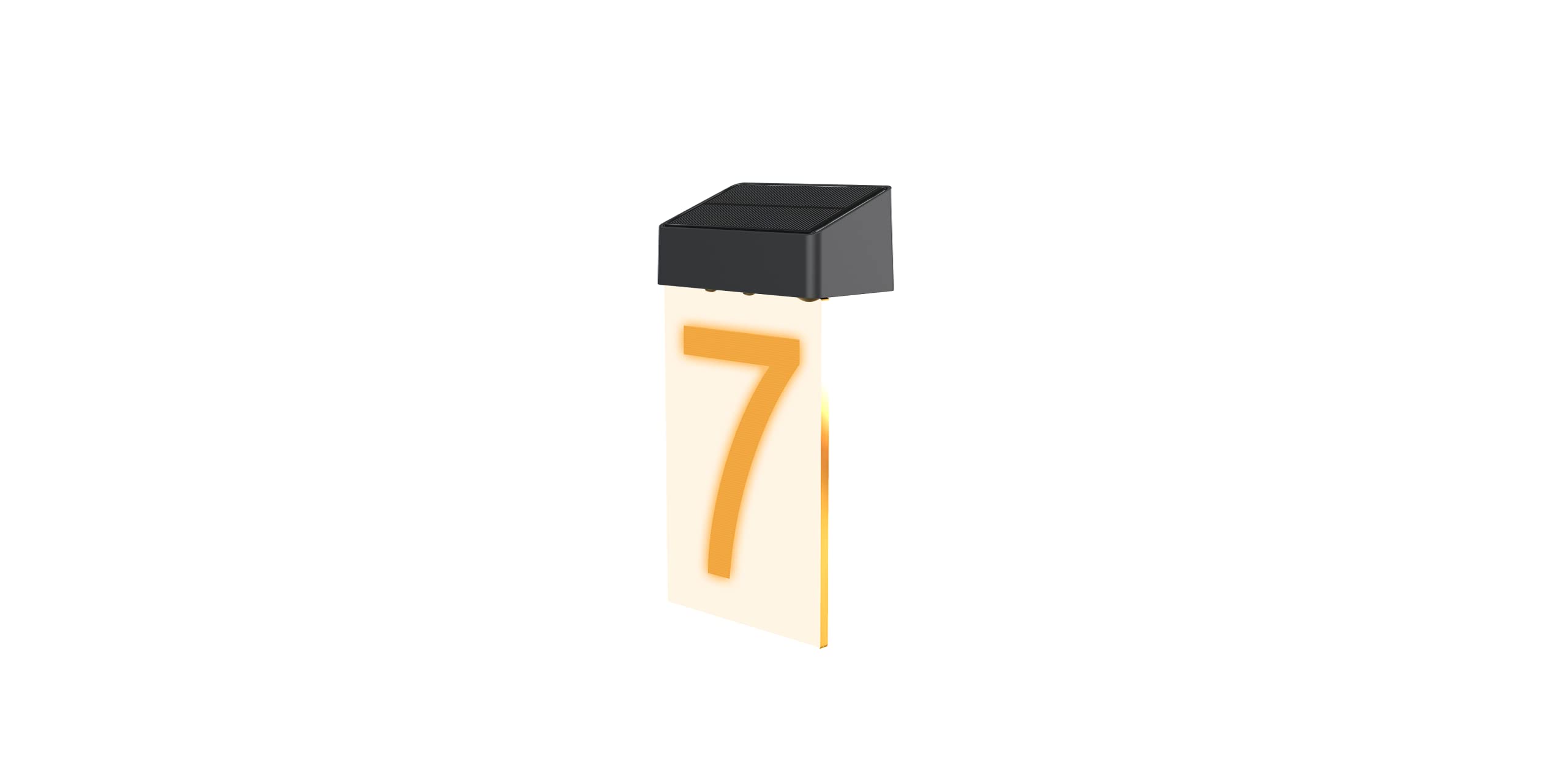 OPASOLAR Solar House Number Doorplate Light, Address Numbers Letters, Address Plaques Outdoor House Indicating Lights, Wall Mount LED Plaque Light for Home, Condo, Building, Apartment(7)