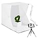 Photo Light Box Photography, Foldable & Portable Mini Photo Studio Lighting Box Kit - Built-in Adjustable LED Strips - 4 Colors Backdrops - Phone Tripod - Switch USB Cable