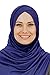 Cotton head scarf, instant black hijab, ready to wear muslim accessories for women, Sapphire, One Size