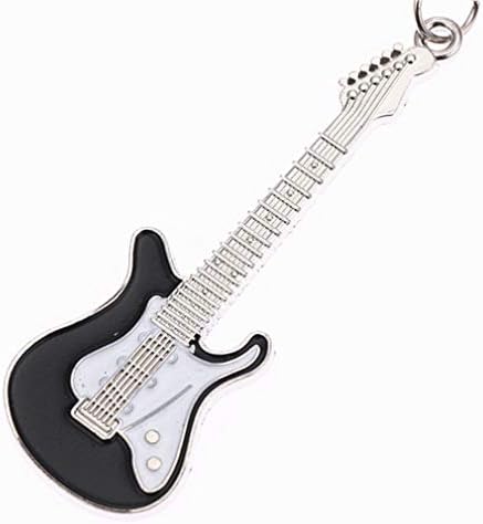 DearAnswer Creative Guitar Keychain Musical Instrument Keyring Mini Cute Key Holder Unique Gift and Souvenir,Black