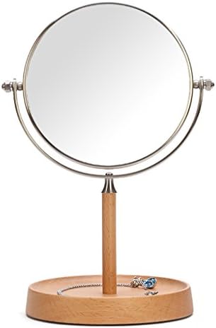 6 Inch Wooden Desktop Make-up Mirror European Simple Makeup Mirror Desktop Flip Beauty Mirror HD Double-sided Mirror