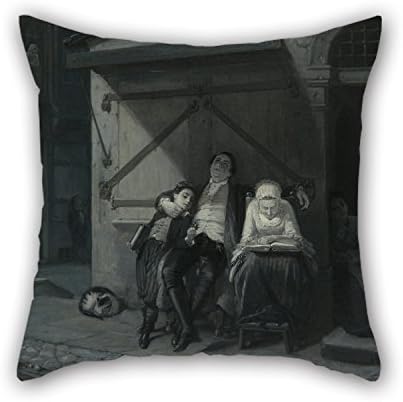 Uloveme 18 X 18 Inches / 45 By 45 Cm Oil Painting Moritz Daniel Oppenheim - Sabbath Rest (Sabbath-Ruhe Auf Der Gasse) Pillowcover ,two Sides Ornament And Gift To Gf,monther,kids,couch,dining Room,co