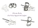 925 Sterling Silver Hypoallergenic Set of 3 Pairs Blue Crystal Flower, Red Lady Bug, Black Cat Stud Earrings for Girls and Womens (Nickel Free) 20509