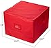 Handy Laundry Christmas Ornament Storage - Stores upto 64 Holiday Ornaments, Adjustable Dividers, Zippered Top, Two Handles. Storage Box Keeps Holiday Decorations Clean and Dry for Next Season. (Red)