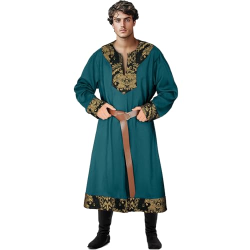 Taamlou Men's Viking Tunic Medieval pirate Robe Renaissance Costume(Z3778GN,2XL) at Amazon