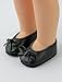 2 Pack of Ballet Flats with Bows: Black and Red| Fits 14