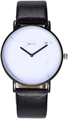 Vansvar Fashion Casual Women Big Face Design Watches Black Leather Strap Waterproof WristWatch for Lady