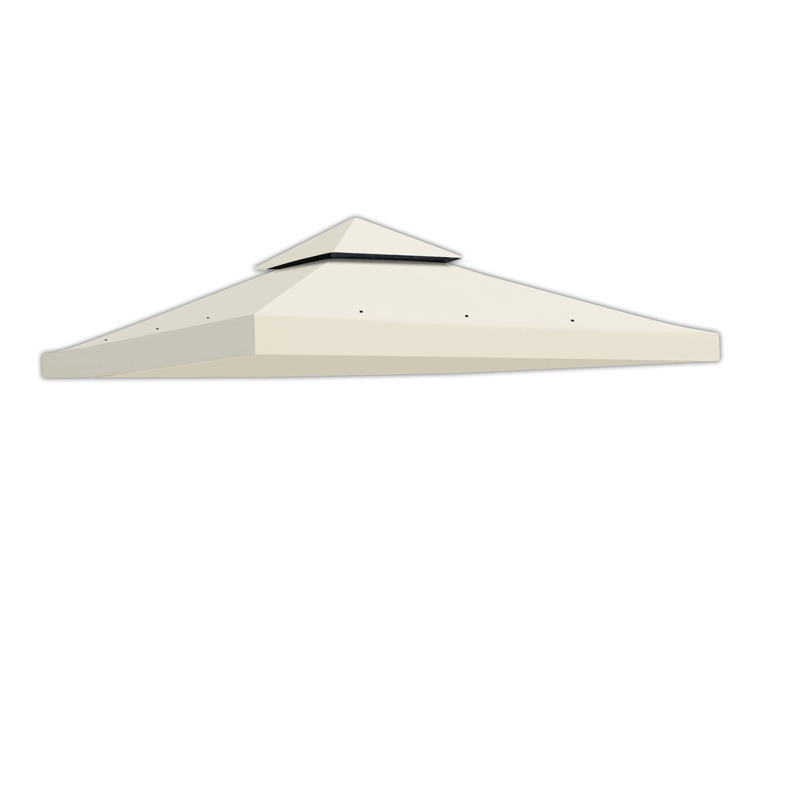 BenefitUSA Canopy ONLY 10'X10' Replacement Gazebo Canopy top Patio Pavilion Cover Sunshade plyester Double Tiers-Ecru