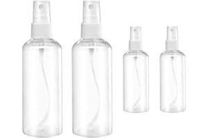 HAALII Small Spray Bottle, Spray Bottles, Clear Empty Fine Mist Plastic Mini Travel Bottle Set, Small Refillable Containers, 2 * 50ml, 2 * 100ml