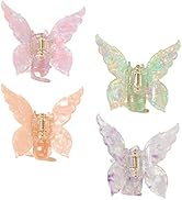 TODEROY Butterfly Acetate Hair Clips Tortoise Barrettes Claw Clips No-Slip Grip French Design Hai...
