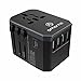 Travel Adapter Charger, AMORNO Worldwide International Universal All in One Adapter 1840W Travel AC Power Plug Converter with 4 USB Charging Ports and 1 Type C Adapter for Cell Phone/ipad/Laptop