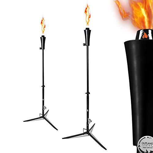 Outdoor Gas Propane Torch - 71-Inch 7,000 BTU Portable Ambient Yard Lights for Backyard Deck Lighting (2-Pack/1 LB Propane Tank) - Thumbnail 7