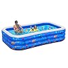 Inflatable Pool for Kids, 2021NEW Plastic Kiddie Pool, 96″X56″X22″ Swimming Pool for Kids, Rectangular Blow up Pools for Kids, Kids Pools for Backyard, Above Ground Kids Swimming Pool