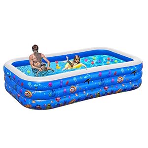 Inflatable Pool for Kids, 2021NEW Plastic Kiddie Pool, 96″X56″X22″ Swimming Pool for Kids, Rectangular Blow up Pools for Kids, Kids Pools for Backyard, Above Ground Kids Swimming Pool