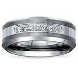 Tungsten Carbide Diamond Mens Wedding Band .20CTW (H-I I2)