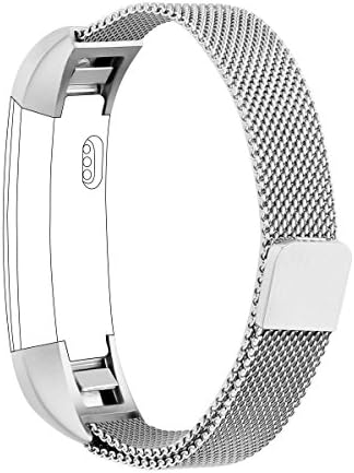 Fitbit Alta HR and Alta Bands,Candle Milanese Stainless Steel Replacement Accessories Metal Small &amp; Large Band for Fitbit Alta HR and Alta (Silver)