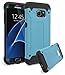 Galaxy S7 Edge Case, Bastex Slim Fit Hybrid Heavy Duty Protection Black Rubber Silicone Cover Sky Blue Hard Plastic Case for Samsung Galaxy S7 Edge (Blue/Black)