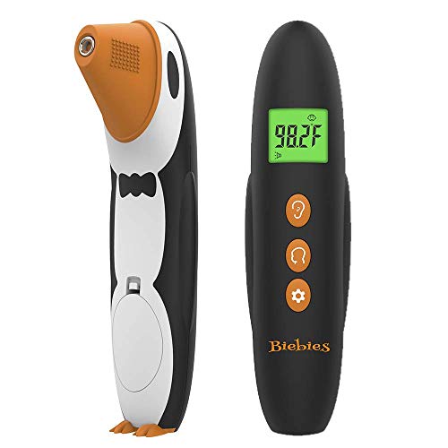 Biebies Forehead and Ear Thermometer - Instant, 1-Second, Accurate Infrared Reading of Body, Object Temperature- Medical Digital Thermometer with Memory Recall Log for Baby, Toddler, Kids and Adults
