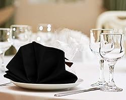 Utopia Kitchen Black Cloth Napkins [12 Pack, 20x20
