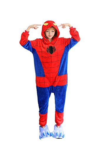 Fashion Unisex Adult Spider-Man Onesies Kigurumi Pajama Cosplay Costumes Hero Sleepwear Robe