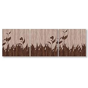 Wall26-3 Panel Canvas Wall Art- Wooden Texture Art -Giclee Painting Wall Bedroom Living Room Home Decoration - 12"x12"x3 Panels